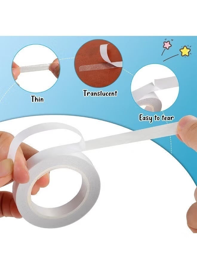 HPRT Double Sided Tape, 4 Rolls 10m Each, Easy Tear Strong Adhesive Transparent Tape for Home Office DIY Crafts Gift Wrapping School Projects (8mm,10mm,15mm,20mm) - Image 5