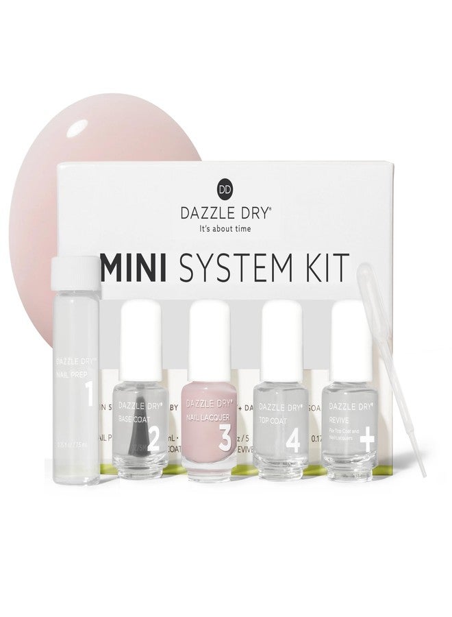 Dazzle Dry Mini Kit 4 Step System - Strawberry Macaron, a semisheer pale strawberry with lavender undertones. (5 Piece Kit / 5 Manicures) - Image 1