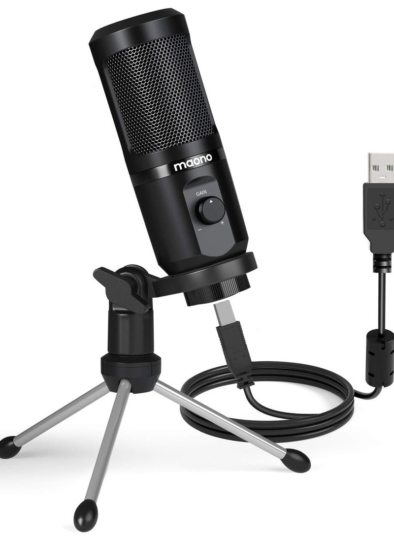 Maono AU-PM461TR USB Gaming Microphone with Mic Gain - Black - Image 1
