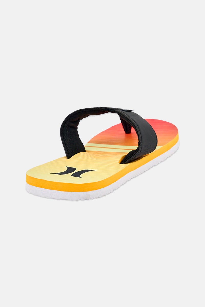 Hurley Men Slip On Brand Logo Slippers, Multicolor - Image 3