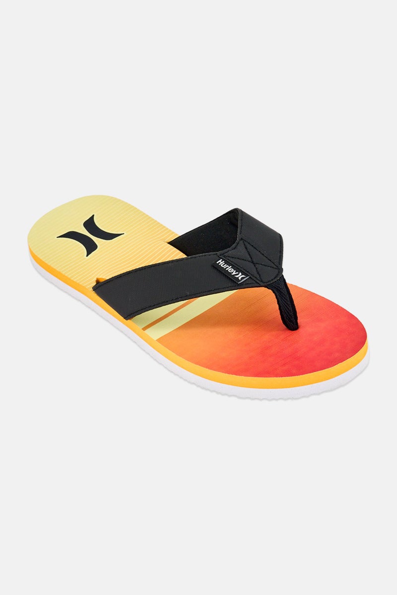 Hurley Men Slip On Brand Logo Slippers, Multicolor - Image 1