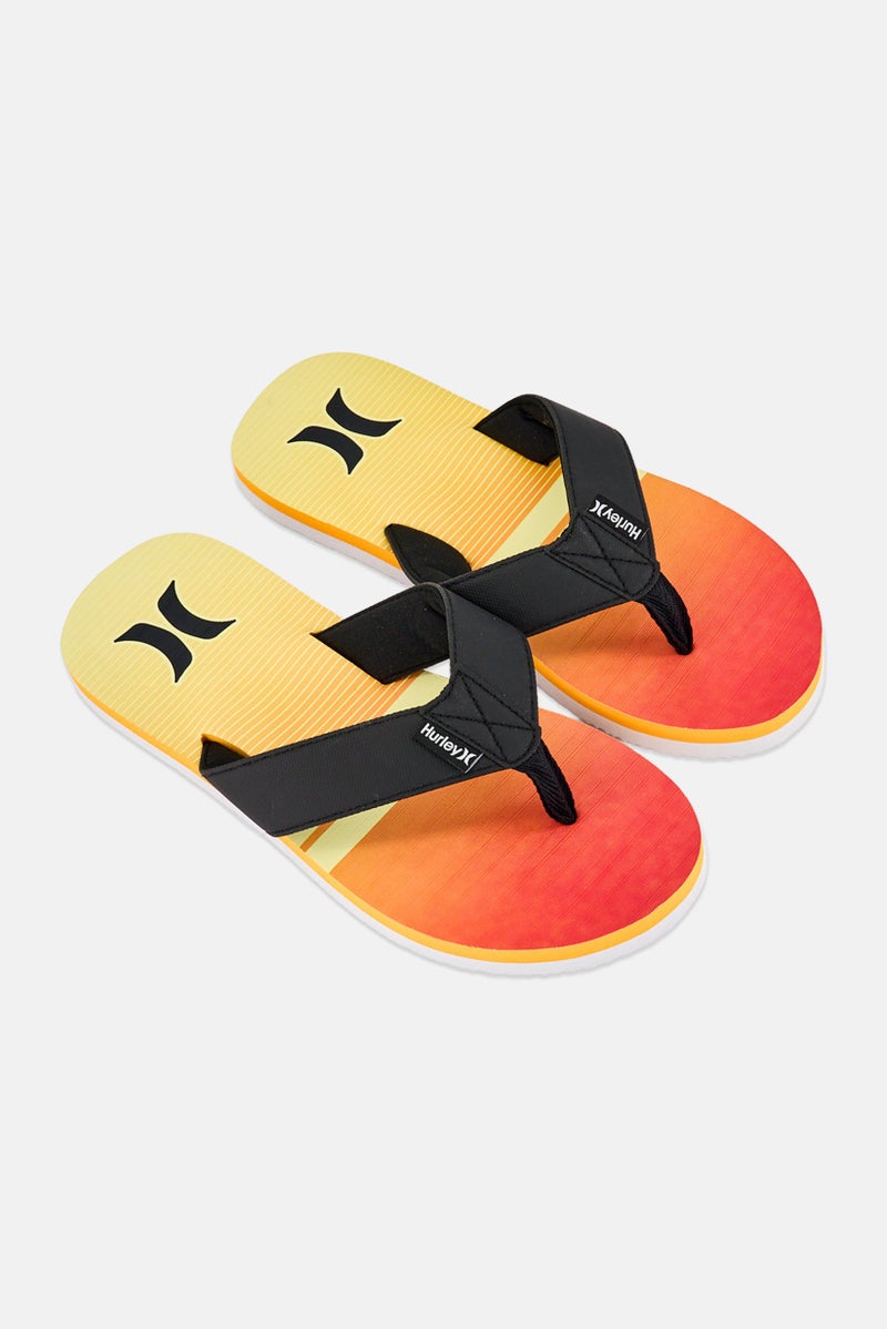 Hurley Men Slip On Brand Logo Slippers, Multicolor - Image 2