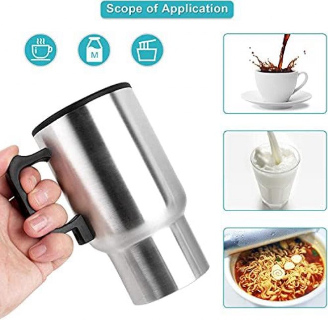 GOTOTOP Car Heating Cup 12V 450ML Electric Car Kettle Portable Stainless Steel Cigarette Lighter Heating Drinking Cup Heated Travel Mug Electric Travel Thermoses for Heating Water Coffee - Image 5
