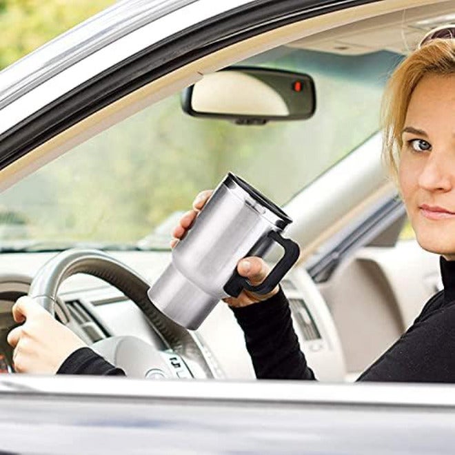 GOTOTOP Car Heating Cup 12V 450ML Electric Car Kettle Portable Stainless Steel Cigarette Lighter Heating Drinking Cup Heated Travel Mug Electric Travel Thermoses for Heating Water Coffee - Image 4