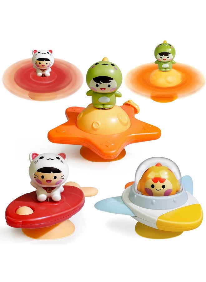 BEESTECH Suction Cup Spinner Toys for 1 2 3 Years Old Boys Girls, Bath Toys for Toddlers 1-3, Travel Toys for Kids Car Rides Flight Trip, Novelty Spinning Top for Baby Gifts - Image 1