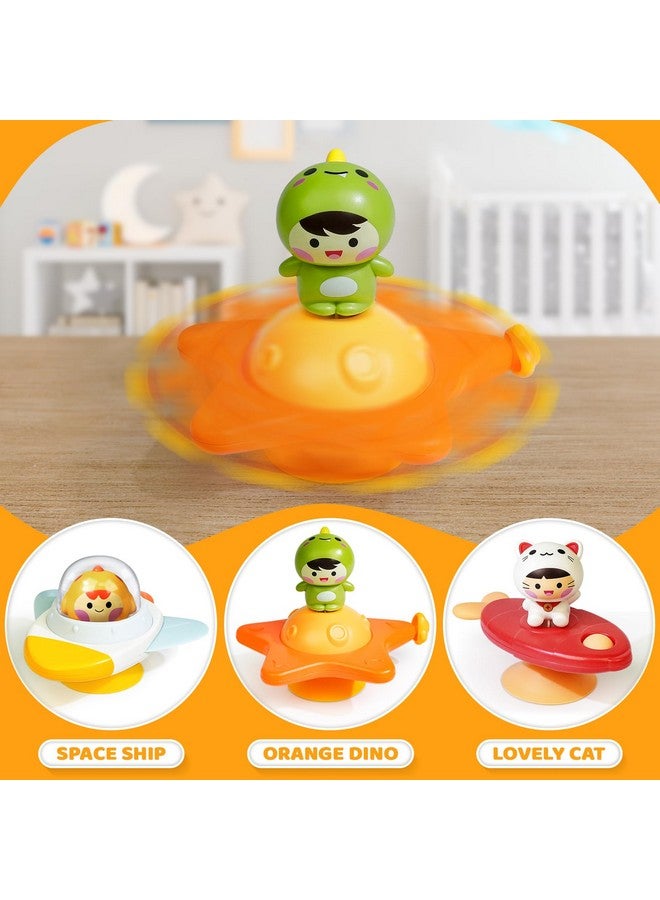 BEESTECH Suction Cup Spinner Toys for 1 2 3 Years Old Boys Girls, Bath Toys for Toddlers 1-3, Travel Toys for Kids Car Rides Flight Trip, Novelty Spinning Top for Baby Gifts - Image 2