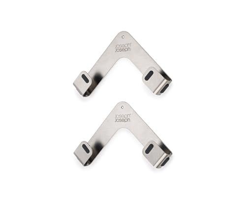 Joseph Joseph Space Set of 2 Pot and Pan Lid Holders Self Adhesive Wall Mount Storage Organizer Suitable for Lids up to 11 in 3M VHB Tape and Screws Included Stainless Steel - Image 1