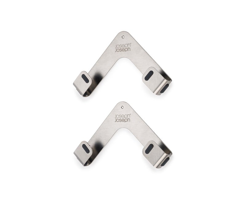Joseph Joseph Space Set of 2 Pot and Pan Lid Holders Self Adhesive Wall Mount Storage Organizer Suitable for Lids up to 11 in 3M VHB Tape and Screws Included Stainless Steel - Image 2