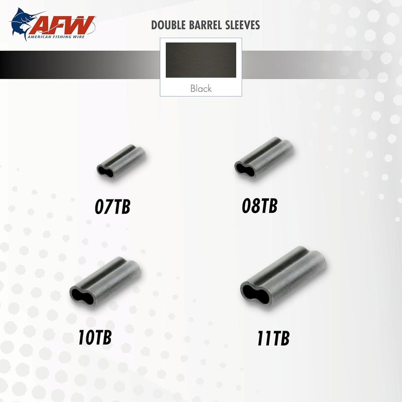 AFW Thin Wall Double Barrel Crimp Sleeves - Premium Fishing Copper Crimp Sleeve with Burr Free Black Finish, Enhanced Flexibility - Durable and Lightweight - Retail & Bulk Pack Available - Image 3