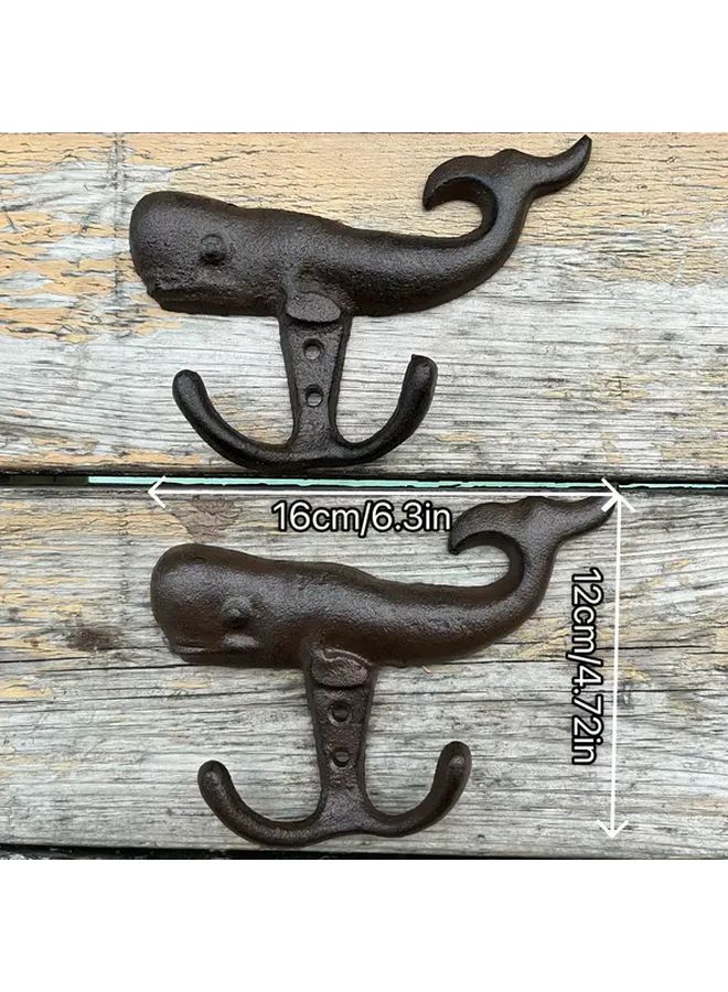 مجموعة من خطاطين حائط مزخرفين على شكل حوت للتخزين في المنزل والحمام (عدد 2) - Image 3