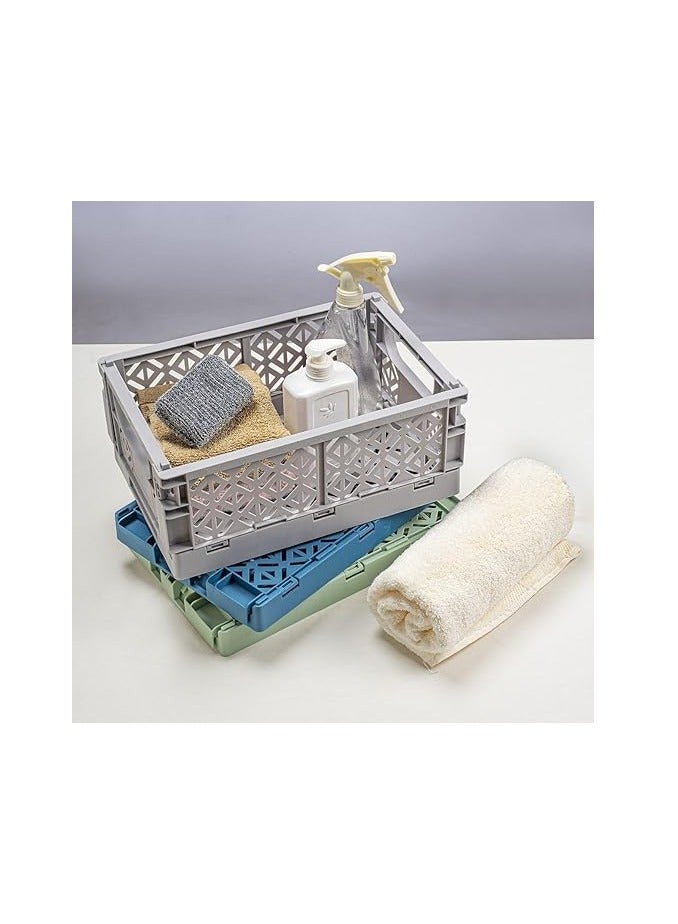 Spaceshoop Collapsible Storage Box, Multipurpose Folding Collapsible Storage Crate Bin, Plastic Storage Basket, Suitable for Bedrooms, Study Rooms, Living Rooms - Image 4