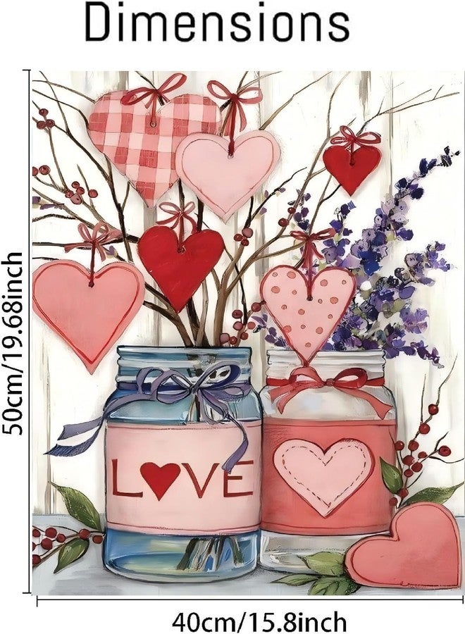 askkqtx Valentine's Day Paint by Numbers Kit for Adults, DIY Love Paint by Numbers for Beginner, Oil Painting by Number on Canvas for Home Decor Gifts 16x20 Inch - Image 2