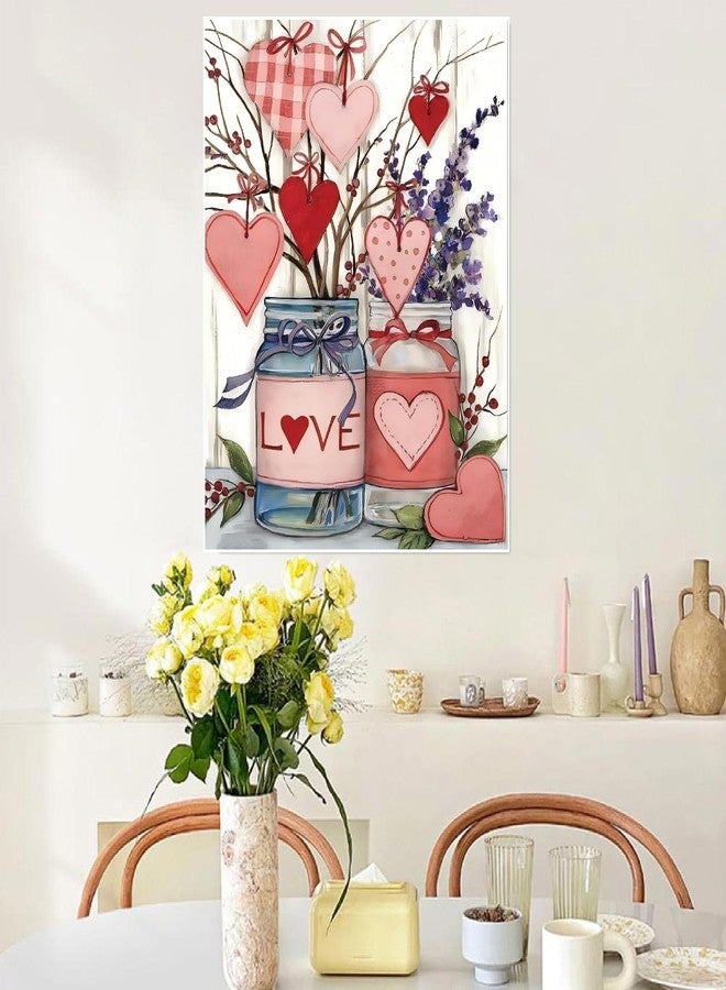 askkqtx Valentine's Day Paint by Numbers Kit for Adults, DIY Love Paint by Numbers for Beginner, Oil Painting by Number on Canvas for Home Decor Gifts 16x20 Inch - Image 5