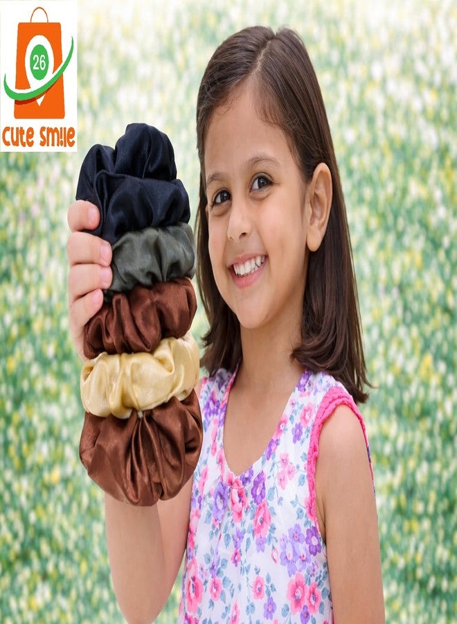 26 Cute Smile Luxury Satin Scrunchies Set Pack of 8 Soft, Anti-Hair-Breakage Hair Ties for Women & Girls | Elegant Elastic Ponytail Holders | Stylish & Gentle Hairbands | Suitable for Mom, Sister & Friends - Image 4