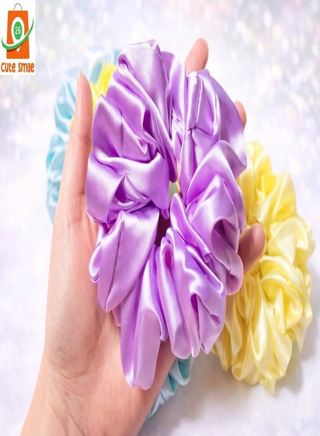 26 Cute Smile Luxury Satin Scrunchies Set Pack of 8 Soft, Anti-Hair-Breakage Hair Ties for Women & Girls | Elegant Elastic Ponytail Holders | Stylish & Gentle Hairbands | Suitable for Mom, Sister & Friends - Image 5