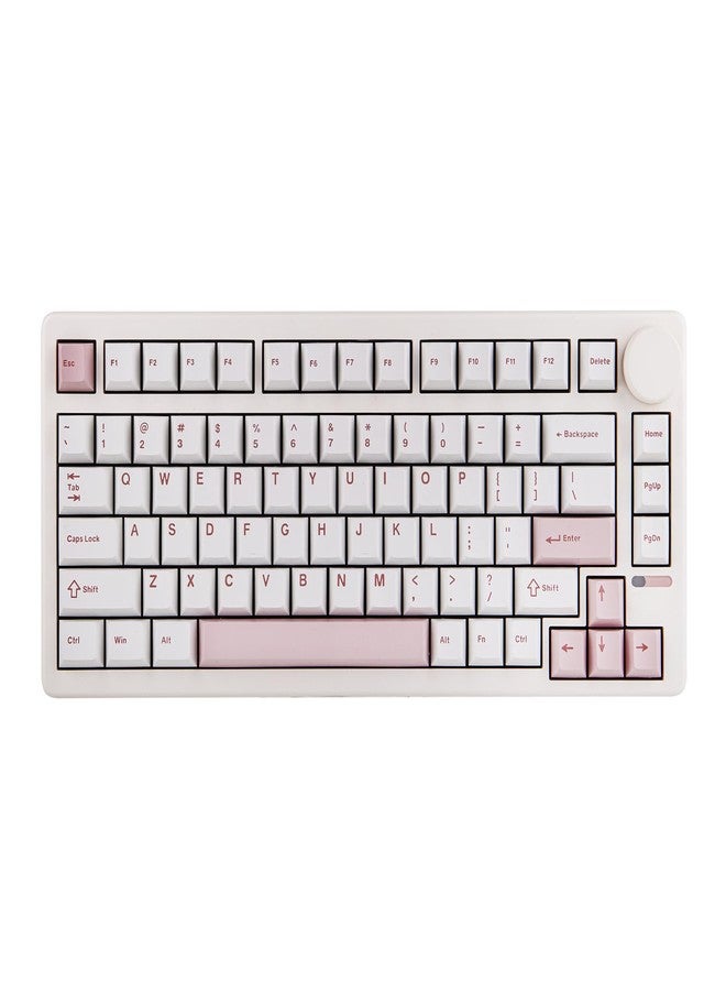 EPOMAKER لوحة مفاتيح الألعاب الميكانيكية اللاسلكية EPOMAKER QK81 بنسبة 75%، قابلة للبرمجة QMK/VIA وقابلة للتبديل الساخن، 81 مفتاح مع مقبض معدني، 2.4Ghz/BT/USB، تركيب حشوة كريمي، إضاءة خلفية RGB (أبيض، مفتاح ويستيريا) - Image 1