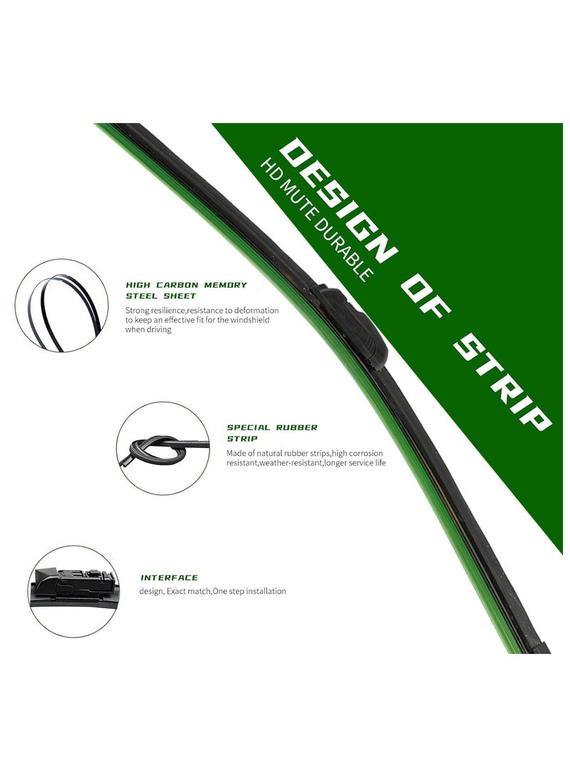 WINCA 2 Pcs Universal Wiper Blade 20" Multifunctional Replaceable Connectors, All Season Universal Car Wiper Blade - Image 3