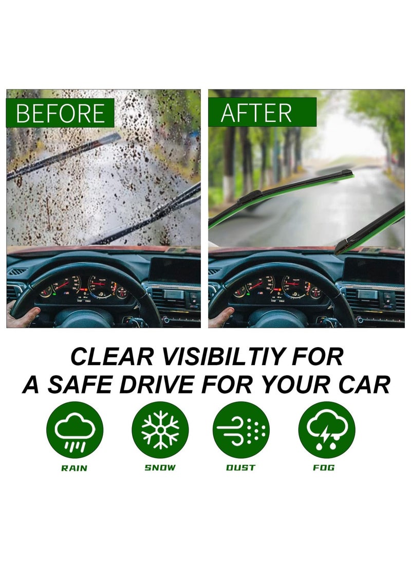 WINCA 2 Pcs Universal Wiper Blade 20" Multifunctional Replaceable Connectors, All Season Universal Car Wiper Blade - Image 4