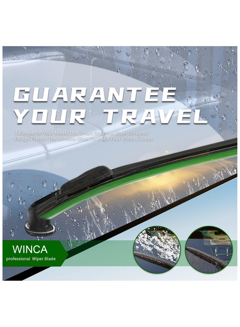 WINCA 2 Pcs Universal Wiper Blade 20" Multifunctional Replaceable Connectors, All Season Universal Car Wiper Blade - Image 5