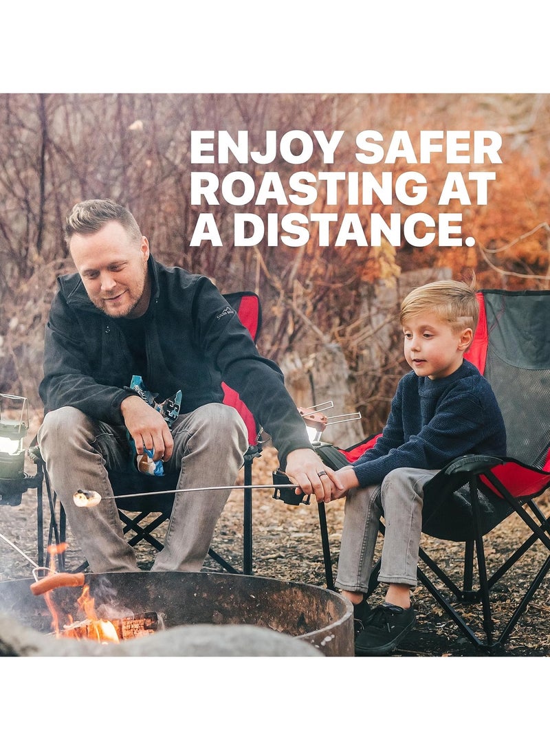 ZAYVA Stainless Steel BBQ Grill Skewers Set of 8 - 32" Retractable Camping Accessories with Heat-Resistant Handles, Telescopic Roasting Sticks for Campfire, Smores & Outdoor Cooking - Image 5