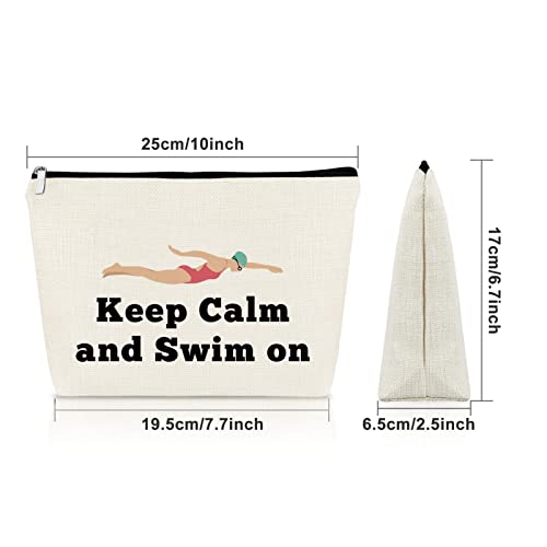 Sazuwu Swimming Gifts for Women Swim Lover Gifts Makeup Bag Swimming Team Gifts Swim Birthday Gifts for Girls Cosmetic Bag Swim Coach Thank You Gifts Graduation Christmas Gift Travel Pouch - Image 4