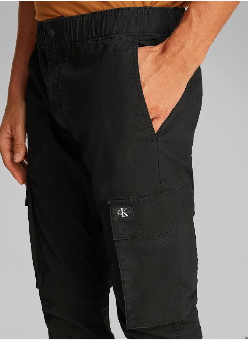Calvin Klein Jeans - Men's Skinny Ripstop Cargo Pants - Cotton, Black - Image 1