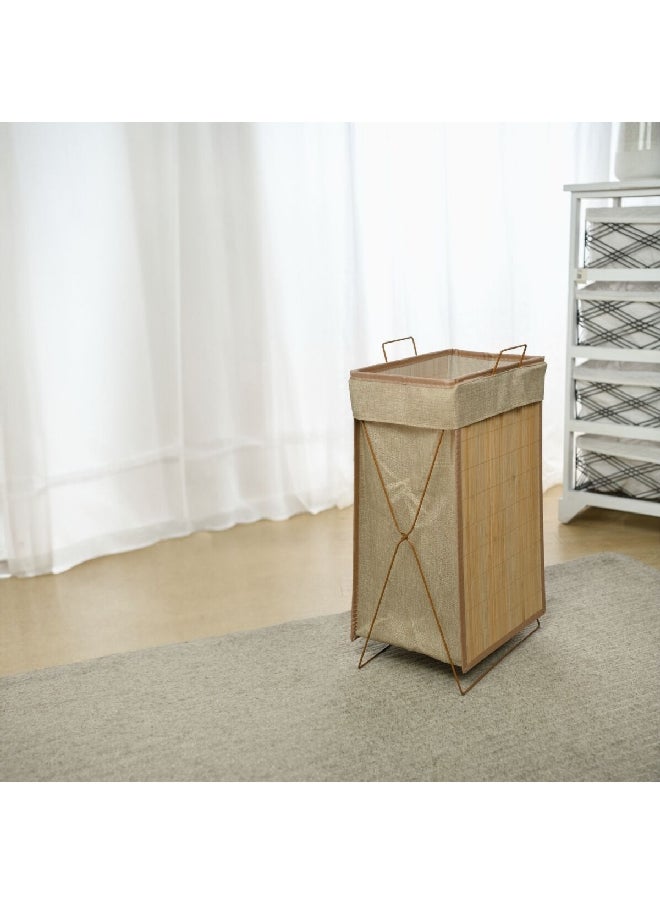 HONEYBEE Collapsible Sustainable and Eco Friendly Bamboo Laundry Hamper Natural 61 x 32 x 27 cm BSB0023A-A  - Image 2
