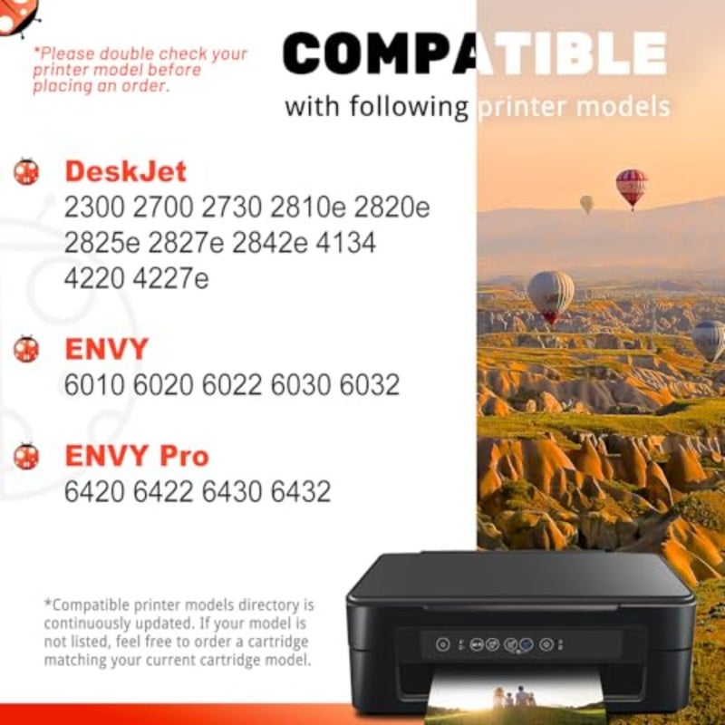 305XL حبر لخرطوشة الحبر HP 305 لـ HP DeskJet 2300 2700 2730 2810e 2820e 2825e 2827e 2842e 4134 4220 4227e Envy 6010 6020 6022 استبدال حبر الطابعة أسود/لون حزمة التحرير والسرد عالية الإنتاجية - Image 2