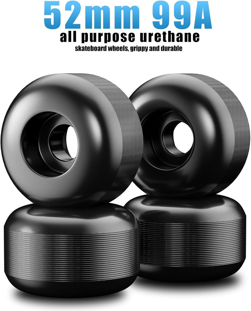 Jizmo Skateboard Trucks, Fits 7.75-8" Deck, Skateboard Wheels 52mm, Skateboard Bearings ABEC-9, Skateboard Pads, Skateboard Hardware Tool Combo Starter Set - Image 4
