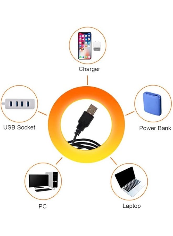 مصباح غروب الشمس LED دائري يو اس بي صن سيت لايت لإضاءة ليلية دافئة وديكورية قابلة للتعديل، مصباح إسقاط ضوئي مريح للتصوير وغرف النوم والمعيشة والمكاتب بأجواء رومانسية هادئة مع تصميم عصري موفر للطاقة - Image 3