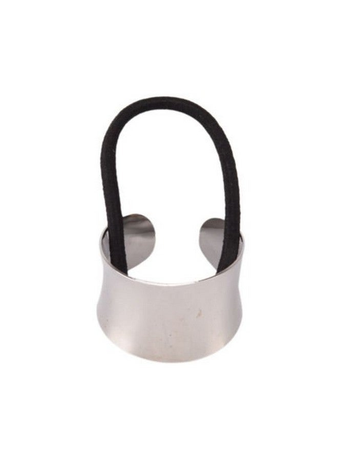 El Regalo Circle Cuff Elastic Ponytail Holders Hair Tie | Curved Cuff Semicircle Elastic Stretch Ponytail Holder Hair Rubber Band for Girls & Women (1 Silver) - Image 1