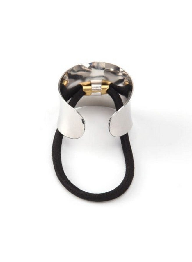 El Regalo Circle Cuff Elastic Ponytail Holders Hair Tie | Curved Cuff Semicircle Elastic Stretch Ponytail Holder Hair Rubber Band for Girls & Women (1 Silver) - Image 3