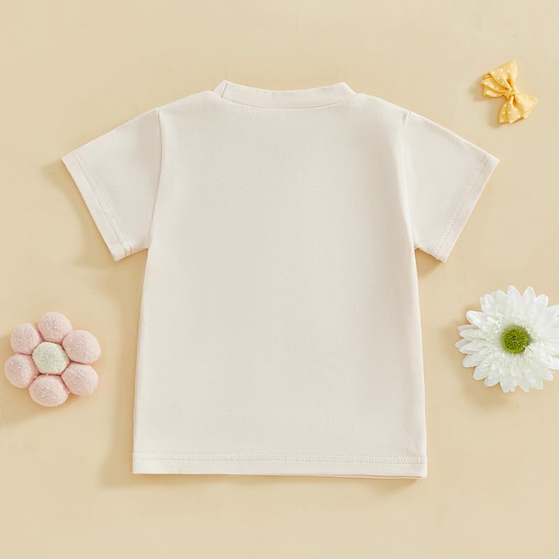 GOOCHEER Big Sister Little Sister Matching Outfit Newborn Baby Girl Short Sleeve Romper Toddler Girl T-Shirt Top (Khaki-Big Sister, 5-6 Years) - Image 5