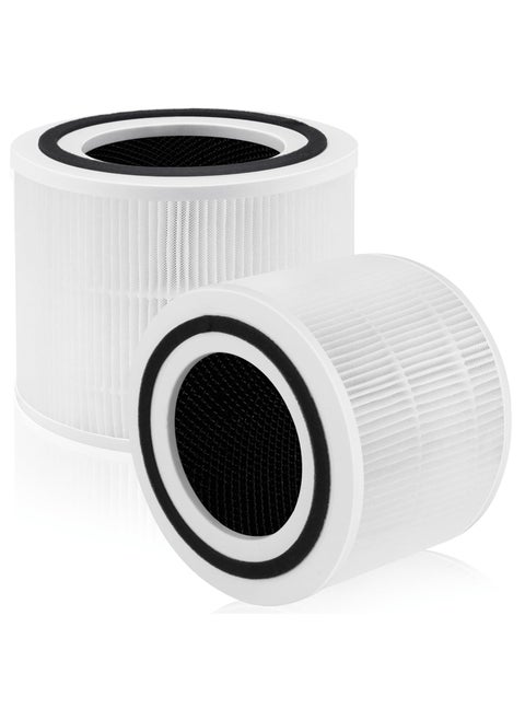 Core 300 Replacement Filter for LEVOIT Core 300 and Core 300s Air Purifier, 3-in-1 True HEPA Filter with Activated Carbon Pre-Filter, Compare to Part No. Core 300-RF, 2 Pack, White