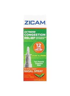 ZICAM Zicam, Extreme Congestion Relief, No Drip Liquid Nasal Spray, Soothing Aloe Vera, 0.5 fl oz (15 ml)  - Image 2