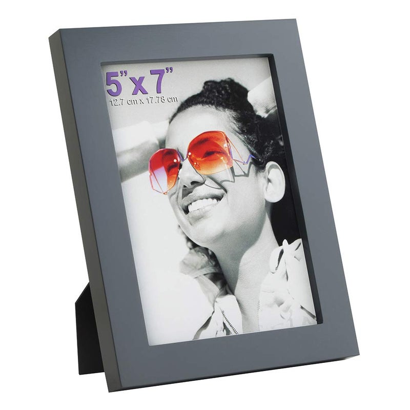 RPJC 5x7 Picture Frames Made of Solid Wood High Definition Glass for Table Top Display and Wall Mounting Photo Frame Grey