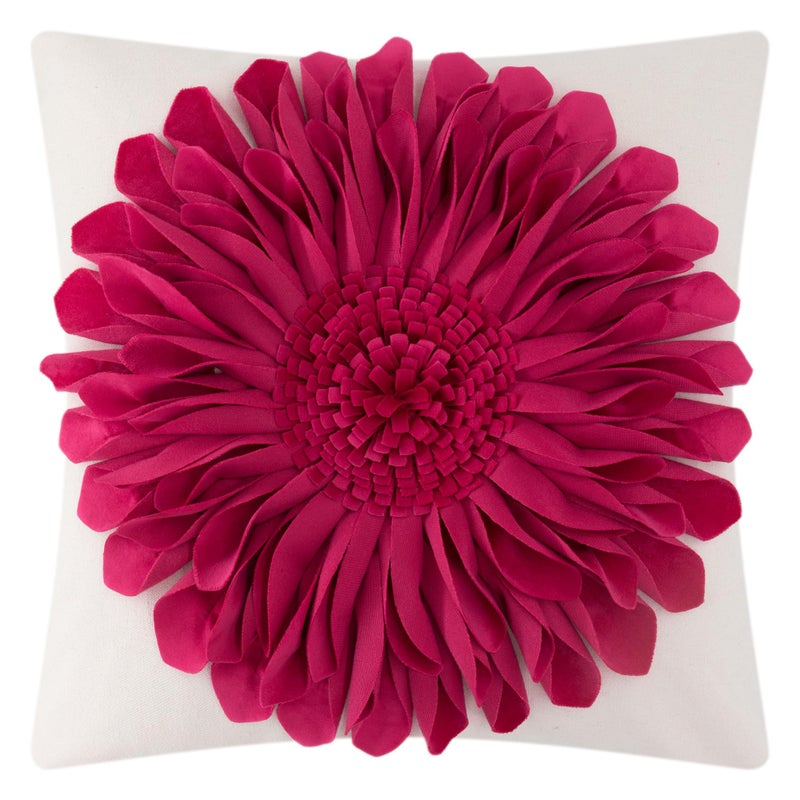 OiseauVoler 3D Sunflower Throw Pillow Cover Decorative Handmade Pillowcase Cushion Cover Case for Home Sofa Bed Living Room Decor 18x18 Inch Rose Red - Image 1