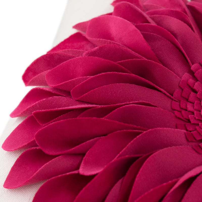 OiseauVoler 3D Sunflower Throw Pillow Cover Decorative Handmade Pillowcase Cushion Cover Case for Home Sofa Bed Living Room Decor 18x18 Inch Rose Red - Image 5