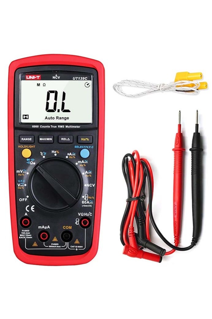 UniT UNI-T UT139C Digital Multimeter Auto Range True RMS Meter Handheld Tester 6000 Count Voltmeter Temperature Test - Image 1