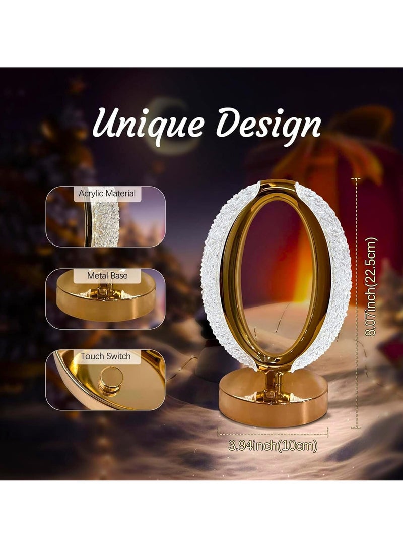 ARGT مصباح طاولة كريستالي ذكي بحساس لمسي - ضوء مكتب LED قابل للتعتيم بثلاثة مستويات، قابل للشحن عبر USB، مصباح كريستالي ذهبي لغرفة النوم، غرفة المعيشة وديكور المنزل، تحكم لمسي أنيق - Image 2