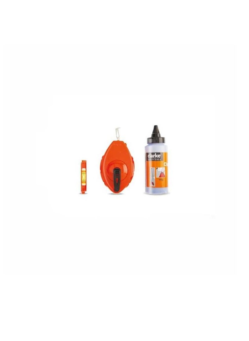 Clarke Clarke Chalk Reel Combination Set 30 Mtr Blue  - Image 1