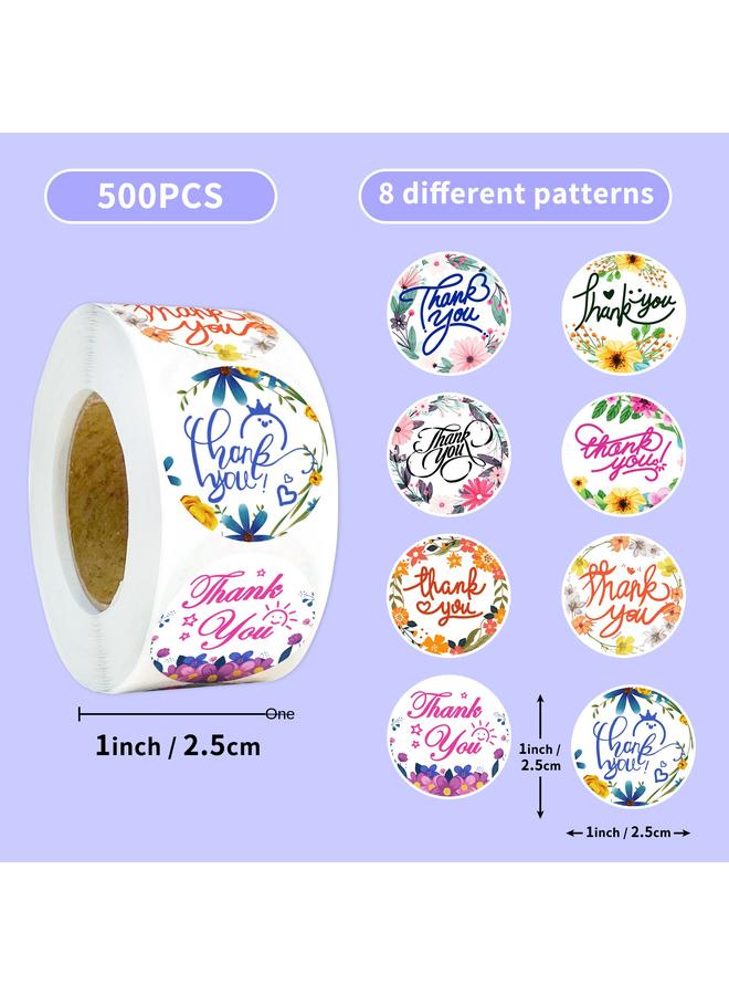 Bluejw Selling 500 Sheets/rolls Thanks To English Stickers, Hand Accounts, Cartoon Cute Gratitude Stickers, Sealing Stickers, Diy Children's Rewards - Image 2