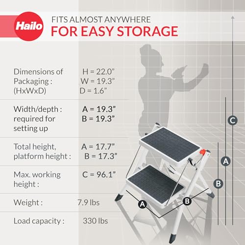 Hailo 9204015097 Mini Step Ladder, Alloy Steel - Image 3