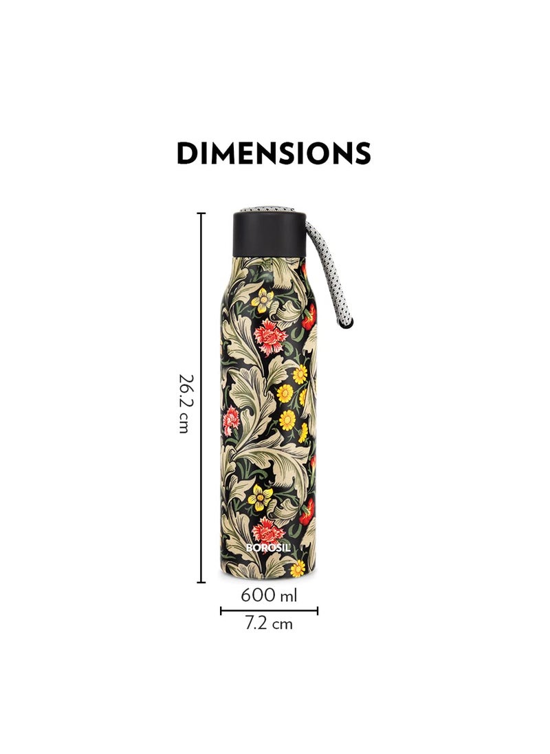 BOROSIL Borosil Hydra Aquasoul Slate Water Bottle, Stainless Steel Water Bottles, Double Wall Vacuum Insulated Flask Bottle, 600 ml  - Image 4