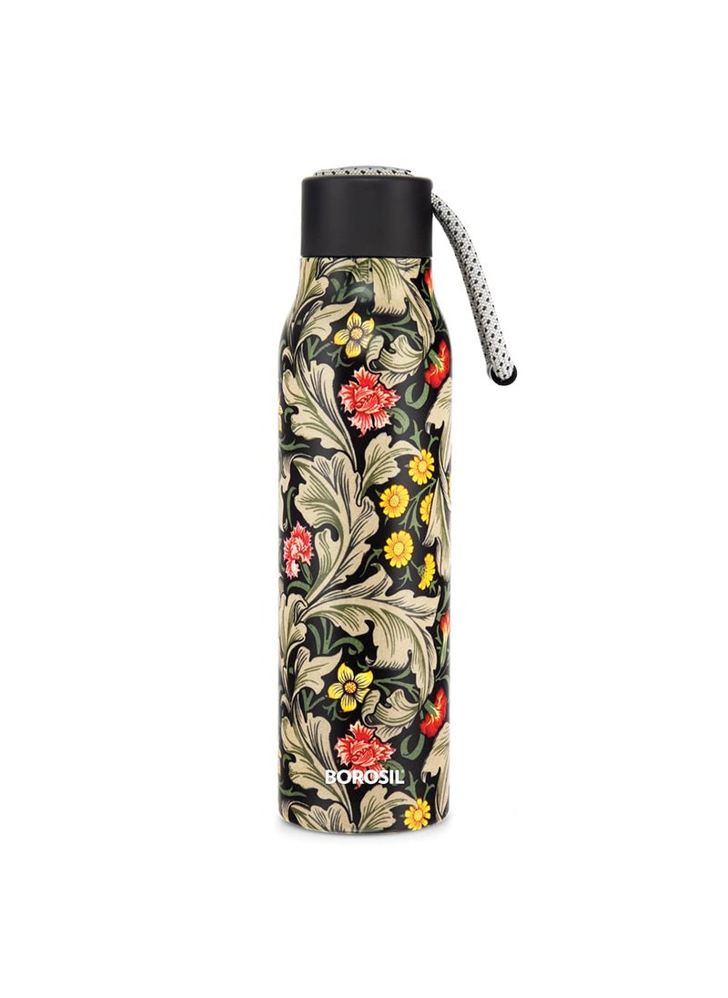 BOROSIL Borosil Hydra Aquasoul Slate Water Bottle, Stainless Steel Water Bottles, Double Wall Vacuum Insulated Flask Bottle, 600 ml  - Image 2