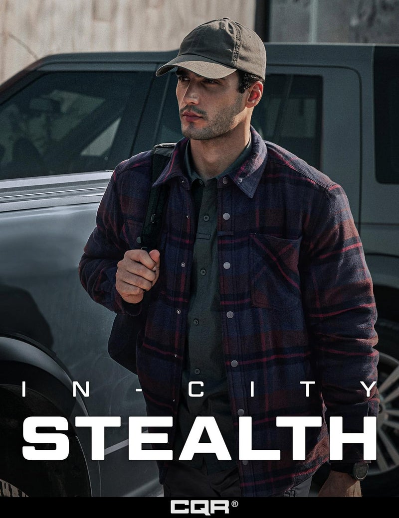 CQR Men's Flannel Shirt Jacket Long Sleeve, Winter Warm Outdoor Casual Plaid Jacket Coat with Pockets, Sherpa Stealth Woods Night, 3X-Large - Image 4