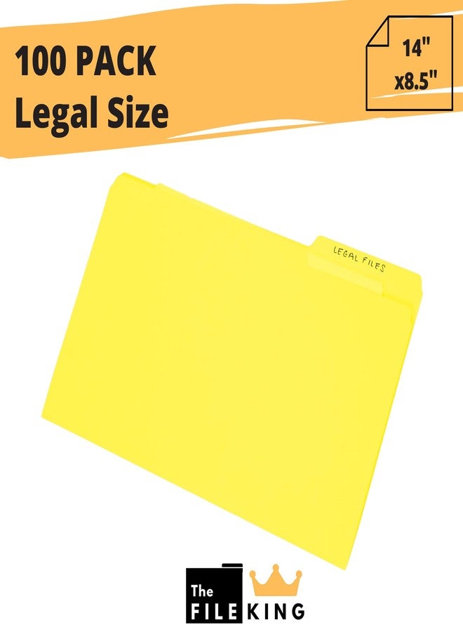 The File King Yellow File Folder - Legal Size | Box of 100 | 1/3 Cut Top Tab | Organize Papers for Easy Storage | Made in America - Image 2