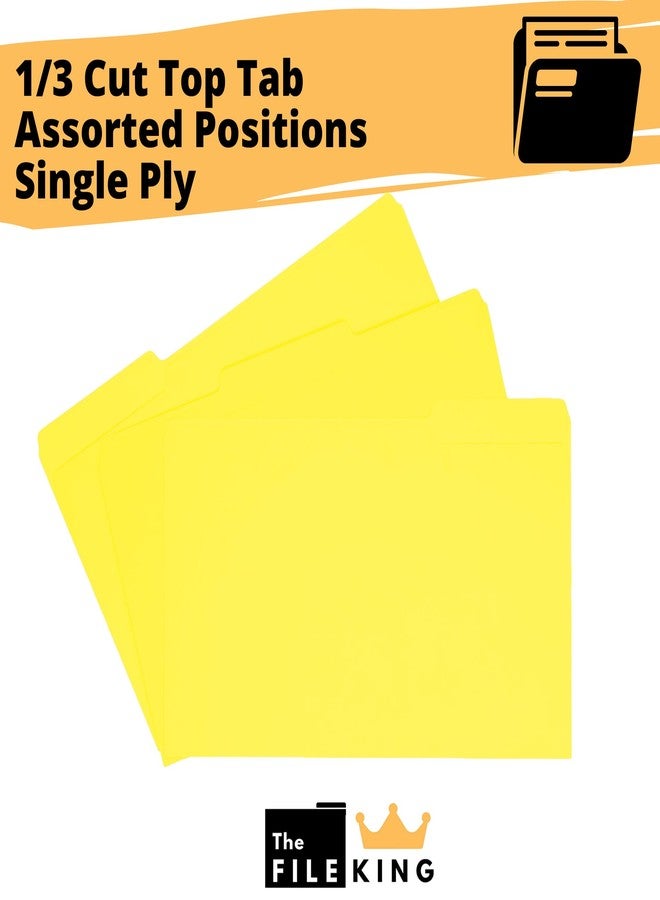 The File King Yellow File Folder - Legal Size | Box of 100 | 1/3 Cut Top Tab | Organize Papers for Easy Storage | Made in America - Image 3