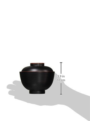 Happy Sales HSWF201B  Japanese Soup Rice Bowl with Lid Black - Image 3