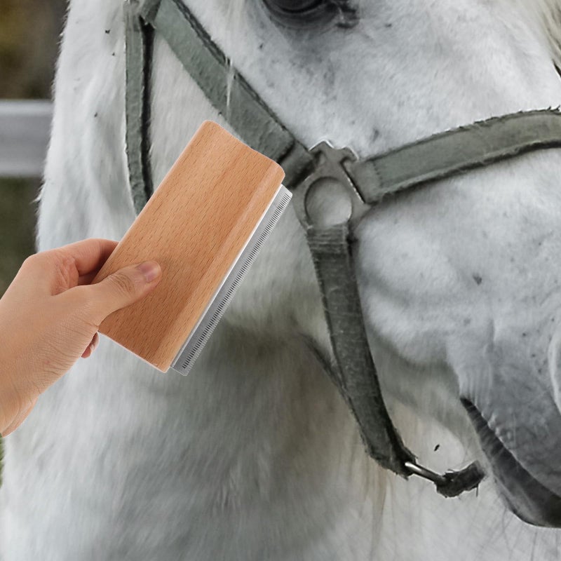 Large Wooden Handle Horse Dog Grooming Brush 12 5cm Wide Teeth Pet Hair Remover - Image 5